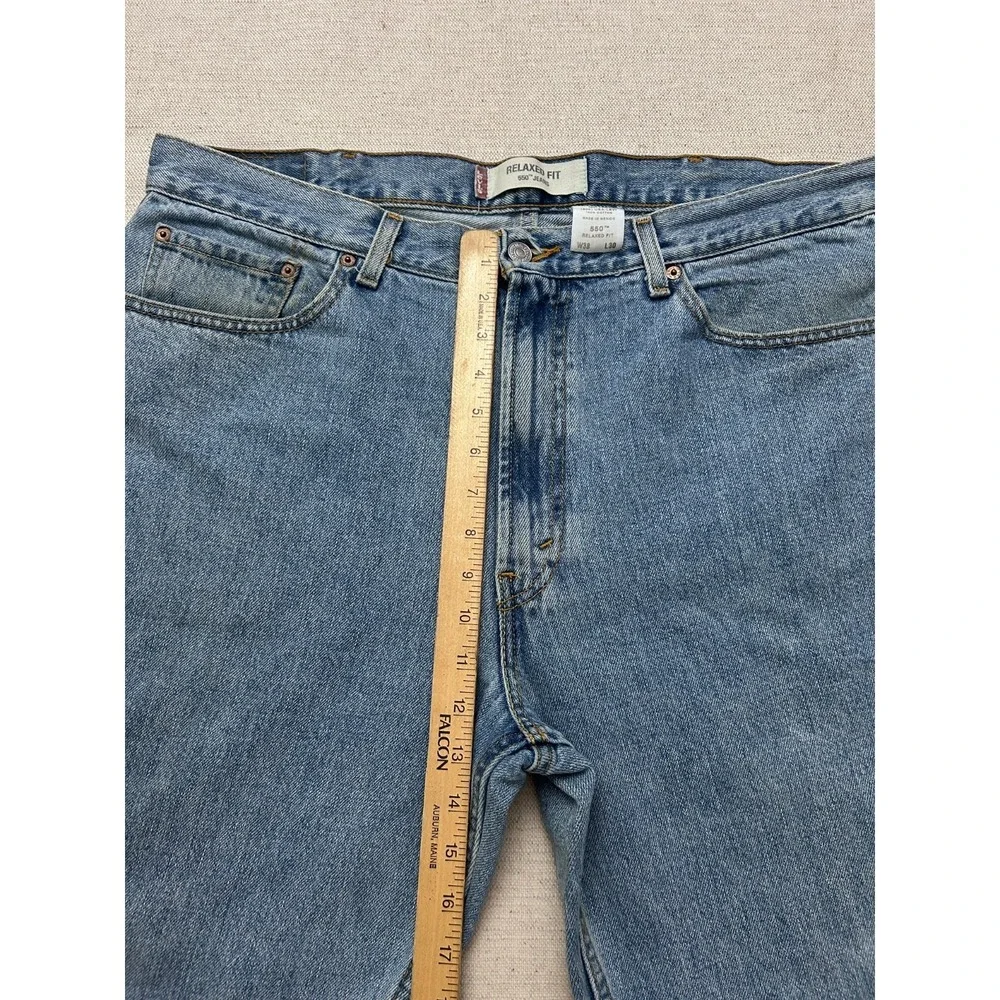 Levi's 550 Relaxed Fit Jeans Men's 38x30 Blue Straight Leg Denim Made in Mexico